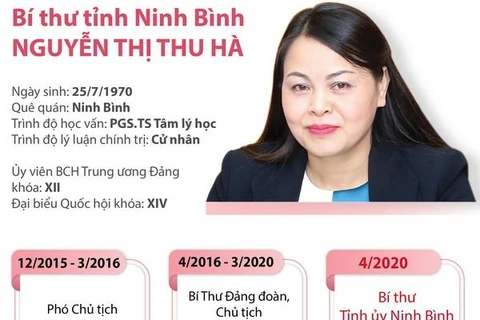 [Infographics] Tiểu sử tân Bí thư Tỉnh ủy Ninh Bình Nguyễn Thị Thu Hà