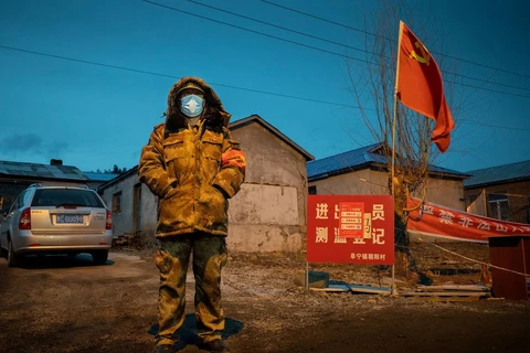 Thành phố Cáp Nhĩ Tân bị phong tỏa để ngăn chặn sự lây lan của dịch COVID-19. (Nguồn: AFP)