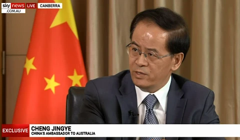 Đại sứ Trung Quốc tai Australia, ông Thành Cạnh Nghiệp. (Nguồn: Sky News)