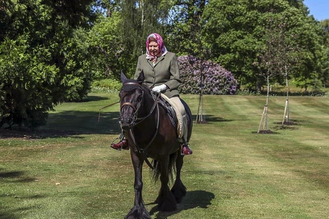 Bức ảnh Nữ hoàng Anh cưỡi ngựa tại Lâu đài Windsor. (Nguồn: PA)