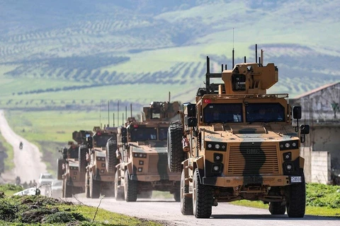 Đoàn xe chở binh sỹ Thổ Nhĩ Kỳ. (Nguồn: AFP)