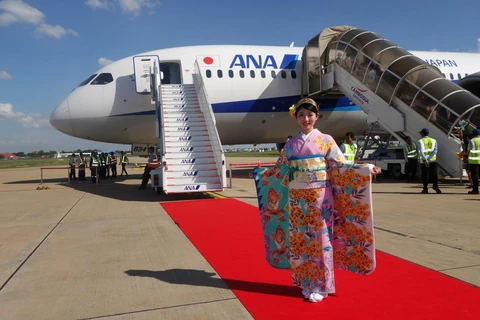 Một chuyến bay của ANA tới Campuchia. (Nguồn: ANA)