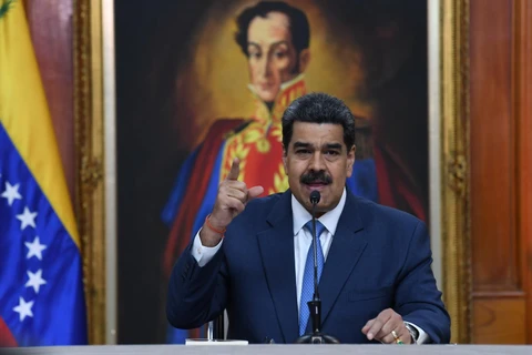 Tổng thống Venezuela Nicolas Maduro tại cuộc họp báo ở Caracas ngày 14/2/2020. (Ảnh: AFP/TTXVN)
