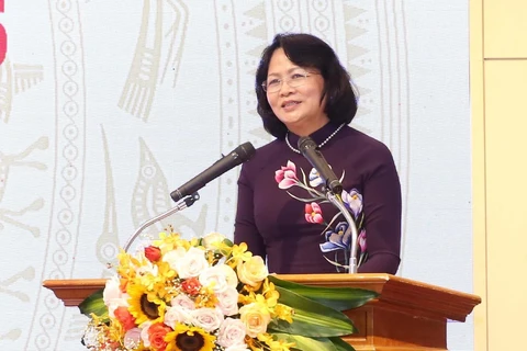 Phó Chủ tịch nước Đặng Thị Ngọc Thịnh phát biểu tại Đại hội. (Ảnh: Phương Hoa/TTXVN)