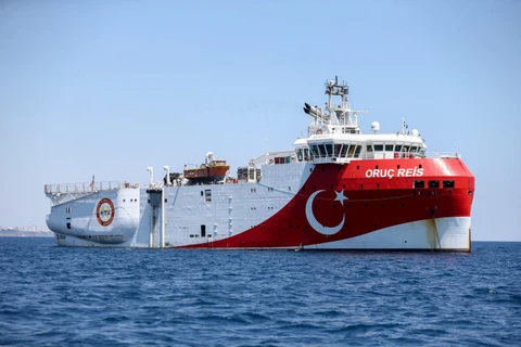 Tàu nghiên cứu khoa học Oruc Reis của Thổ Nhĩ Kỳ. (Nguồn: Anadolu)