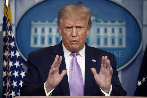 Tổng thống Mỹ Donald Trump phát biểu tại cuộc họp báo ở Washington, DC ngày 5/8/2020. (Ảnh: AFP/TTXVN)