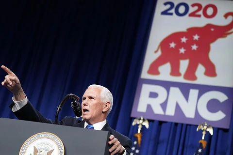Phó Tổng thống Mỹ Mike Pence chính thức tiếp nhận đề cử của đảng Cộng hòa. (Nguồn: AP)