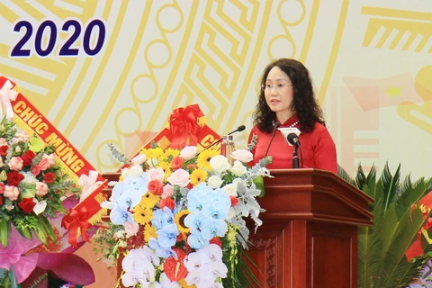 Bà Lâm Thị Phương Thanh tái đắc cử Bí thư Tỉnh ủy Lạng Sơn. (Ảnh: Thái Thuần/TTXVN)