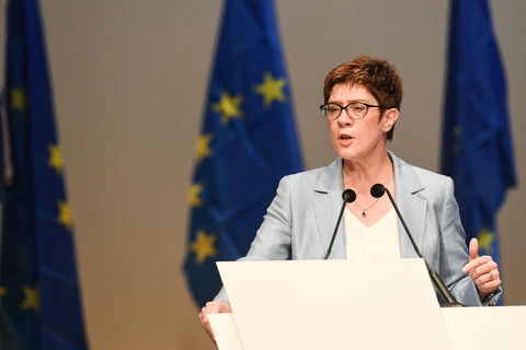 Bộ trưởng Quốc phòng Đức Annegret Kramp-Karrenbauer phát biểu tại một hội nghị ở Munich ngày 24/5/2019. (Ảnh: AFP/TTXVN)