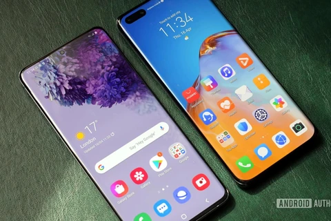 Mẫu điện thoại Samsung Galaxy S20 và Huawei P40 Pro. (Nguồn: androidauthority.com)