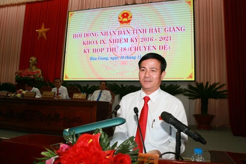 Ông Trần Văn Huyến được bầu làm chủ tịch HĐND tỉnh Hậu Giang nhiệm kỳ 2016-2021. (Ảnh: Duy Khương/TTXVN)