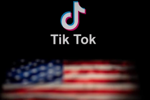 Biểu tượng ứng dụng Tiktok trên màn hình máy tính. (Ảnh: AFP/TTXVN)