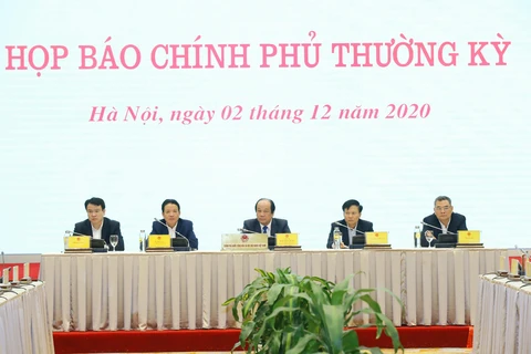 Quang cảnh họp báo. (Ảnh: Doãn Tấn/TTXVN)