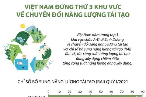 Việt Nam xếp thứ 3 khu vực châu Á-TBD về chuyển đổi năng lượng tái tạo