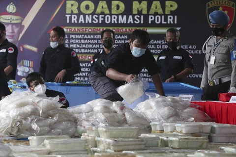Indonesia thu giữ hơn 581 kg ma túy đá từ vùng "Tam giác Vàng"