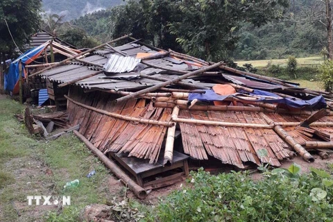 Gần 100 ngôi nhà ở Lai Châu bị sập và tốc mái do giông lốc