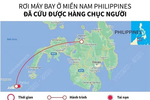 [Infographics] Rơi máy bay ở Philippines: Đã cứu được hàng chục người