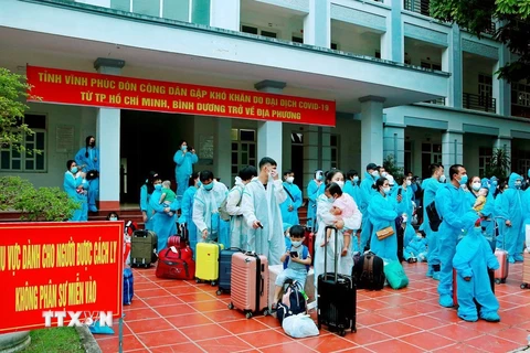 Vĩnh Phúc đón 181 công dân từ TP.HCM và Bình Dương trở về an toàn