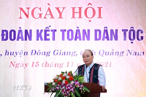 Chủ tịch nước dự Ngày hội Đại đoàn kết toàn dân tộc tại tỉnh Quảng Nam