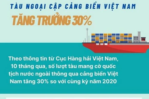 [Infographics] Tàu ngoại cập cảng biển Việt Nam tăng trưởng 30%