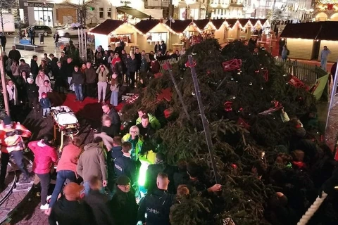 Bỉ: Đổ cây thông Noel ở chợ Giáng sinh khiến 3 người thương vong