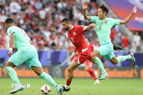 Trung Quốc và Liban cầm hòa nhau với tỷ số 0-0 trong trận đấu thứ hai vòng bảng Asian Cup 2023. (Ảnh: Hoàng Linh/TTXVN)