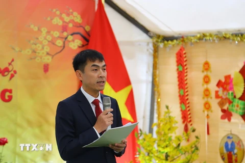 Đại sứ Việt Nam tại Nam Phi Hoàng Sỹ Cường phát biểu. (Ảnh: Hồng Minh/TTXVN)