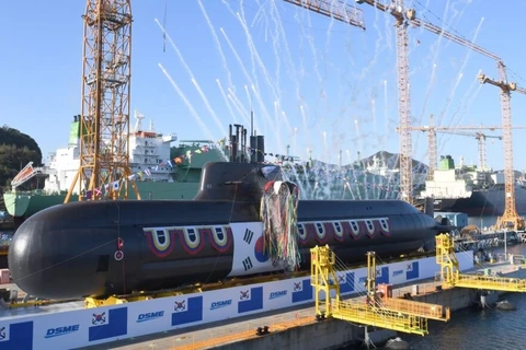 Lễ hạ thủy chiếc tàu ngầm KSS-III Batch-I thứ hai của Hàn Quốc. (Nguồn: Hải quân Hàn Quốc)