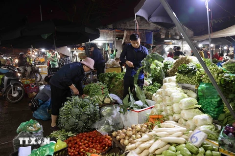 Quang cảnh tấp nập tại các chợ đầu mối ở Hà Nội những ngày giáp Tết