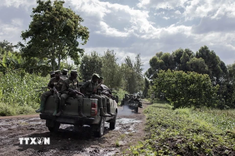 Lực lượng M23 tại khu vực Rumangabo, CHDC Congo, ngày 6/1/2023. (Ảnh: AFP/TTXVN)