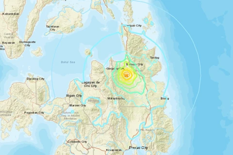 Ví trí xảy ra trận động đất ở Philppines. (Nguồn: USGS)