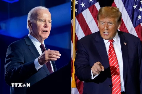 Tổng thống Mỹ Joe Biden (trái) và cựu Tổng thống Donald Trump. (Ảnh: AFP/TTXVN)