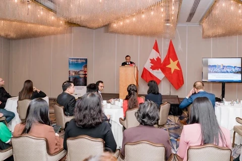 Quang cảnh một hội thảo xúc tiến đầu tư do Đại sứ quán Việt Nam tại Canada tổ chức. (Nguồn: Vietnam+)