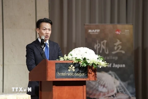 Ông Toru Yoshimatsu, Đại diện Bộ Nông nghiệp, Lâm nghiệp và Thủy sản Nhật Bản phát biểu tại sự kiện. (Ảnh: Xuân Anh/TTXVN)