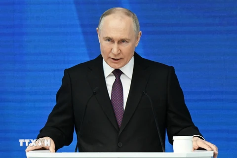 Ông Vladimir Putin được dự báo sẽ tiếp tục thắng cử trong cuộc bầu cử Tổng thống Nga. (Ảnh: AFP/TTXVN)