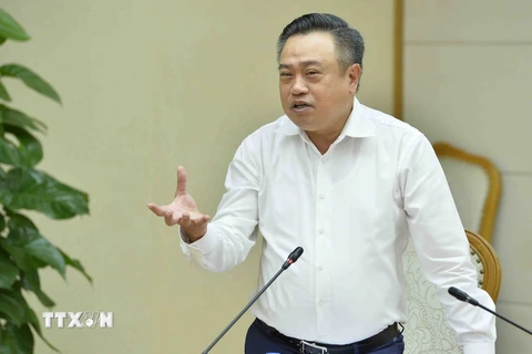 Chủ tịch Ủy ban Nhân dân Thành phố Hà Nội Trần Sỹ Thanh. (Ảnh: Minh Đức/TTXVN)