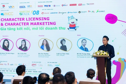 Ông Trần Xuân Bách, Bí thư Đoàn Thanh niên Bộ Khoa học và Công nghệ, phát biểu tại hội thảo. (Nguồn: Vietnam+)