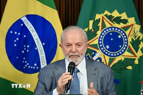 Tổng thống Brazil Luiz Inacio Lula da Silva đề xuất với G7 đánh thuế giới siêu giàu. (Ảnh: AFP/TTXVN)