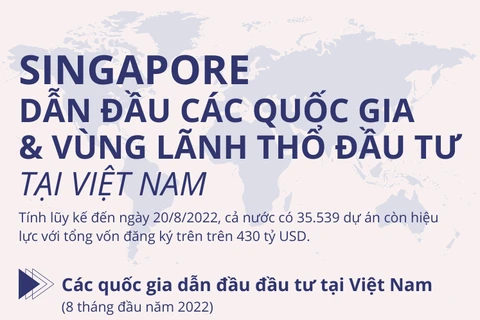Singapore dẫn đầu các quốc gia và vùng lãnh thổ đầu tư vào Việt Nam