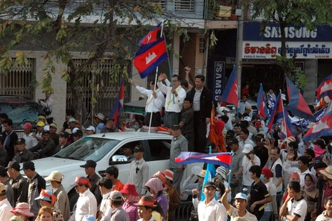 Lực lượng ủng hộ phe đối lập lại biểu tình ở Phnom Penh