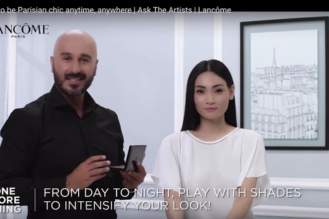 Người mẫu Thùy Trang trong video hướng dẫn cách trang điểm phong cách Pháp của Lancome.