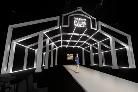 Sân khấu dựng 3D của Tuần lễ thời trang quốc tế Việt Nam Thu Đông 2018. (Ảnh: BTC)