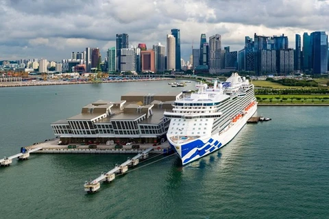 Tàu quốc tế ghé cảng Singapore - một trong những cảng biển 'hot' của khu vực châu Á, hồi tháng 6/2017. (Ảnh: Princess Cruises)