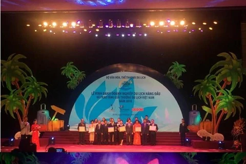 Lễ trao Giải thưởng Du lịch Việt Nam 2018. (Ảnh: Thu Trang/Vietnam+)