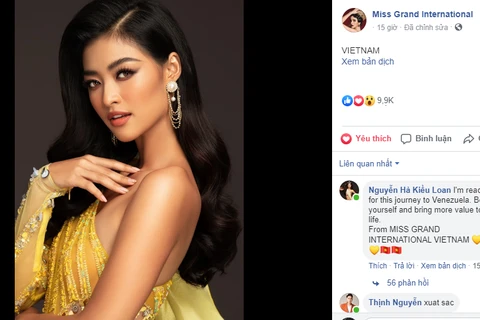 Miss Grand International: Á hậu Kiều Loan dẫn đầu top bình chọn online