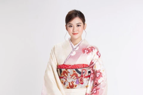 [Photo] Á hậu Tường San 'biến hình với 'vẻ đẹp Nhật' đầy ấn tượng