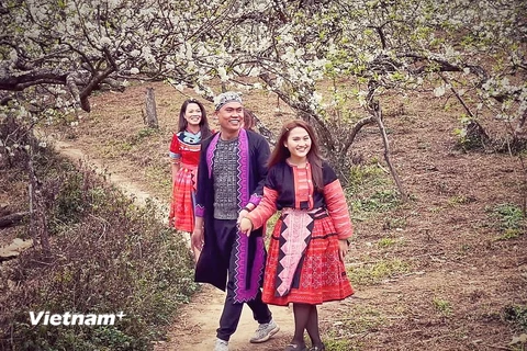 [Photo] Xuân mới trên cao nguyên Mộc Châu với các cô gái Thái