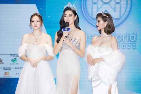 Top 3 Miss World Vietnam 2019. (Ảnh: CTV/Vietnam+)