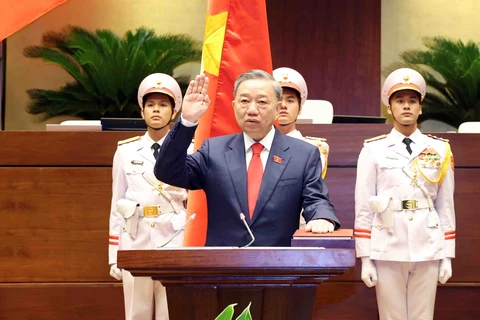 Đại tướng Tô Lâm đã chính thức tuyên thệ nhậm chức Chủ tịch nước Cộng hòa Xã hội Chủ nghĩa Việt Nam nhiệm kỳ 2021-2026. (Ảnh: Mai Mai/Vietnam+)