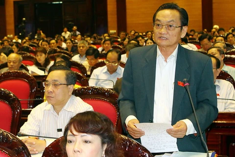 Ông Trần Du Lịch - đại biểu Quốc hội Thành phố Hồ Chí Minh phát biểu. (Ảnh: Trọng Đức/TTXVN)